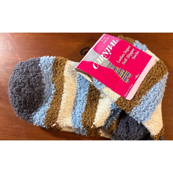 Womens Carnival Super Soft Slipper Socks 1 Size Striped Warm HM552 I pair NWT - Picture 5 of 7